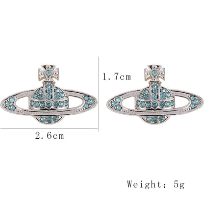 Fashion Universe Planet Alloy Inlay Rhinestones Women's Drop Earrings 1 Pair