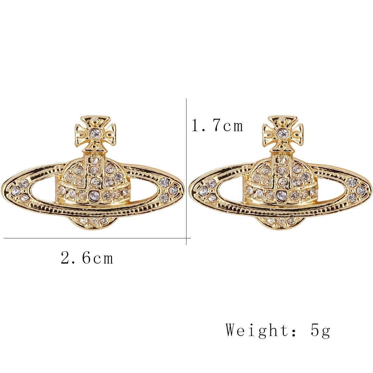 Fashion Universe Planet Alloy Inlay Rhinestones Women's Drop Earrings 1 Pair