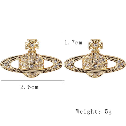 Fashion Universe Planet Alloy Inlay Rhinestones Women's Drop Earrings 1 Pair