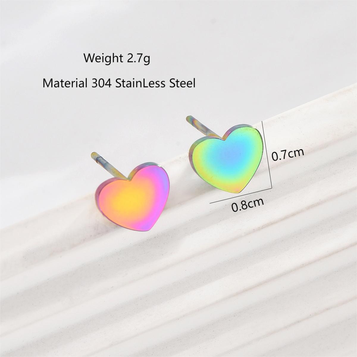 1 Pair Basic Simple Style Classic Style Heart Shape Stainless Steel Ear Studs