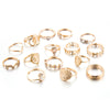 Vintage Beauty Head Alloy Coin Cross Pattern Rhinestone Love Ring Set Nhgy125437