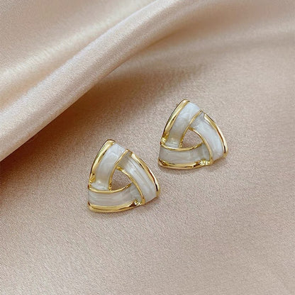 Retro Round Plaid Heart Shape Alloy Inlay Artificial Pearls Rhinestones Women's Ear Clips 1 Pair