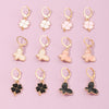 Korean Style Alloy Dripping Oil Butterfly Leaf Children's Earrings