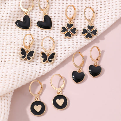 Korean Style Alloy Dripping Oil Butterfly Leaf Children's Earrings