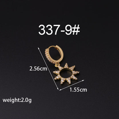 Fashion Animal Copper Artificial Gemstones Earrings