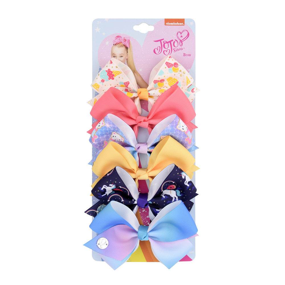 Cute Unicorn Mermaid Bow Hairpin Set