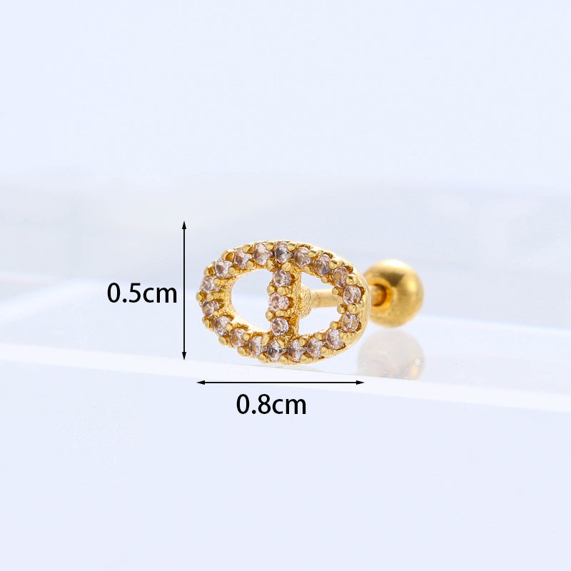 Fashion Copper Zircon Earrings