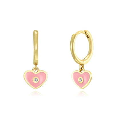 Ins Wind Pink Earrings Love Stars Dripping Oil Earrings Set