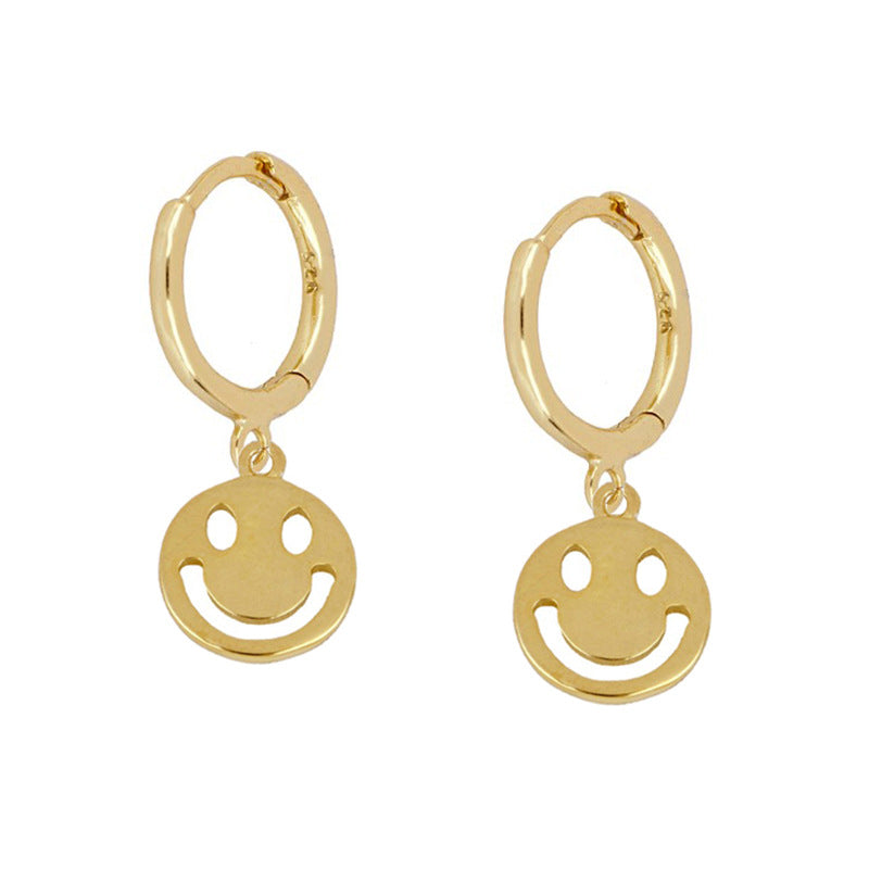 European And American Smiley Face Earrings Fashion Expression Smiley Face Epoxy Ear Buckle