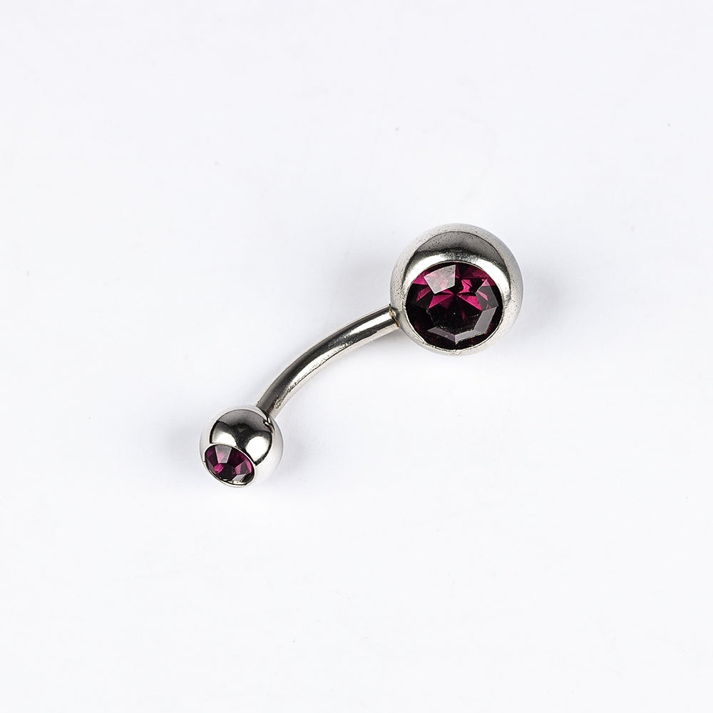 1 Piece Belly Rings Simple Style Color Block Stainless Steel Polishing Inlay Diamond Belly Rings