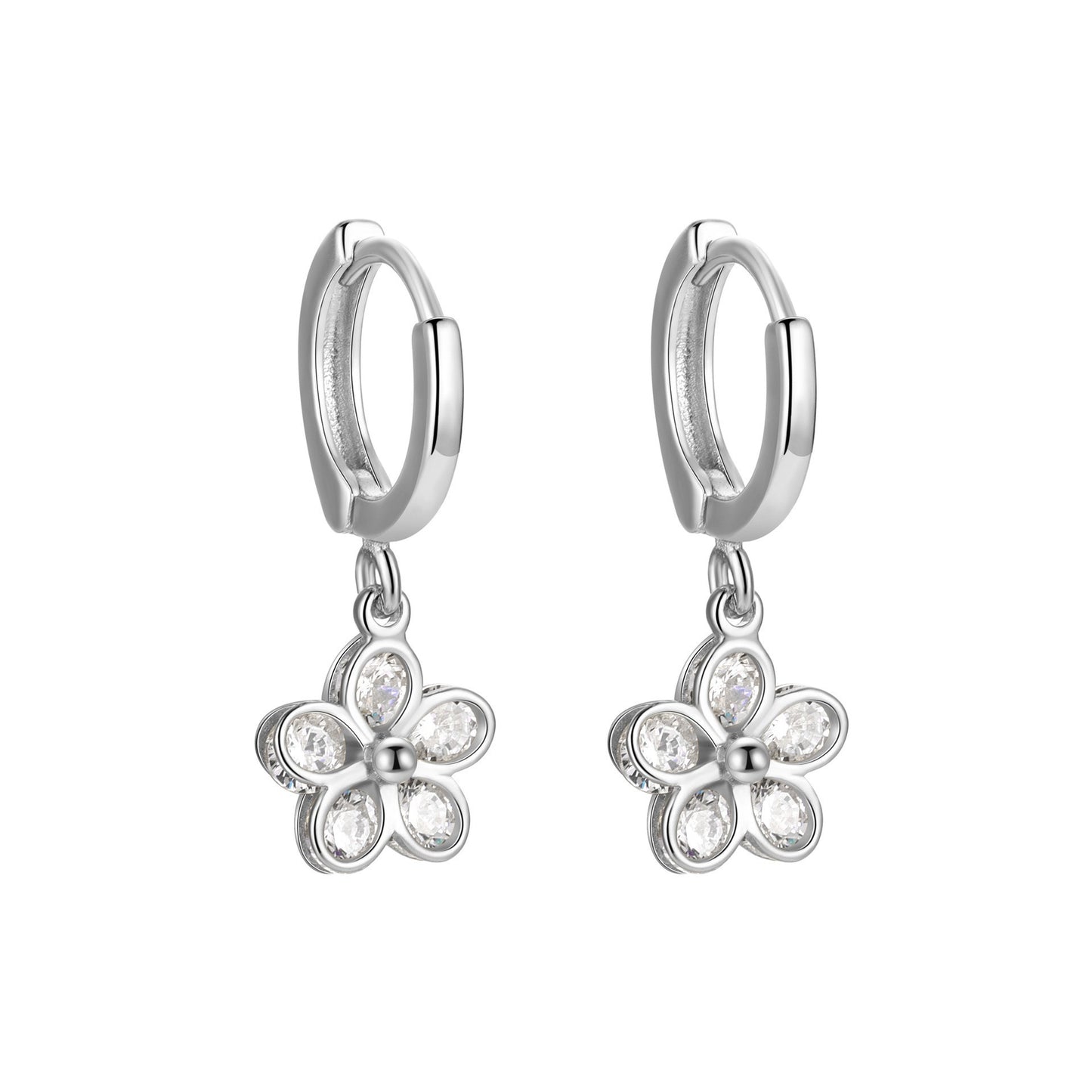 1 Piece Modern Style Simple Style Classic Style Water Droplets Heart Shape Inlay Sterling Silver Zircon Drop Earrings