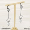 1 Pair Simple Style Star Inlay 304 Stainless Steel Pearl Drop Earrings