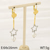 1 Pair Simple Style Star Inlay 304 Stainless Steel Pearl Drop Earrings