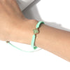 Sweet Four Leaf Clover Alloy Drawstring Knitting Crystal Women's Bracelets