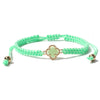 Sweet Four Leaf Clover Alloy Drawstring Knitting Crystal Women's Bracelets