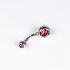 1 Piece Belly Rings Simple Style Color Block Stainless Steel Polishing Inlay Diamond Belly Rings