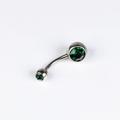 1 Piece Belly Rings Simple Style Color Block Stainless Steel Polishing Inlay Diamond Belly Rings