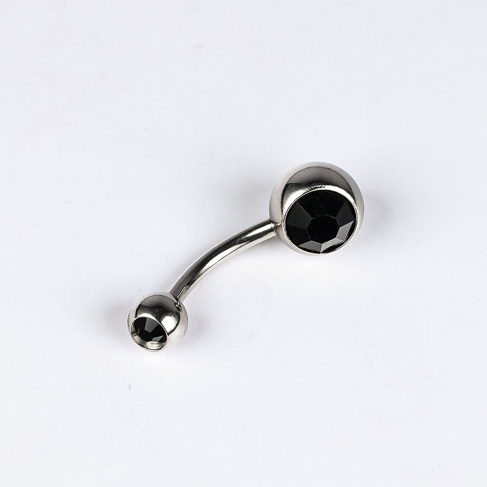 1 Piece Belly Rings Simple Style Color Block Stainless Steel Polishing Inlay Diamond Belly Rings