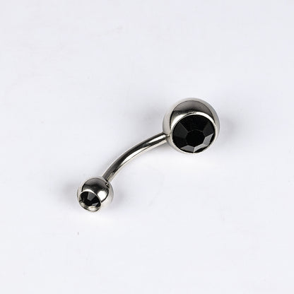 1 Piece Belly Rings Simple Style Color Block Stainless Steel Polishing Inlay Diamond Belly Rings