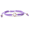 Sweet Four Leaf Clover Alloy Drawstring Knitting Crystal Women's Bracelets
