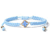 Sweet Four Leaf Clover Alloy Drawstring Knitting Crystal Women's Bracelets