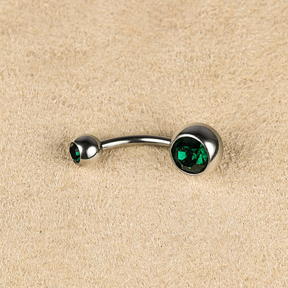 1 Piece Belly Rings Simple Style Color Block Stainless Steel Polishing Inlay Diamond Belly Rings