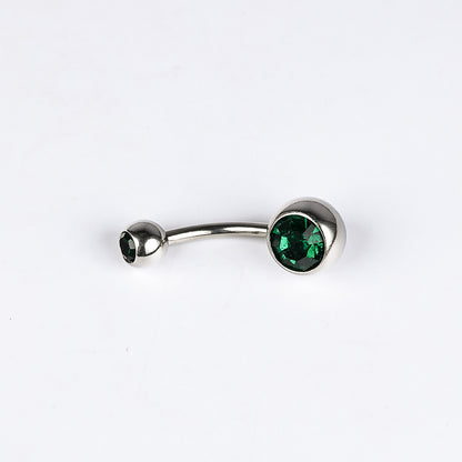 1 Piece Belly Rings Simple Style Color Block Stainless Steel Polishing Inlay Diamond Belly Rings