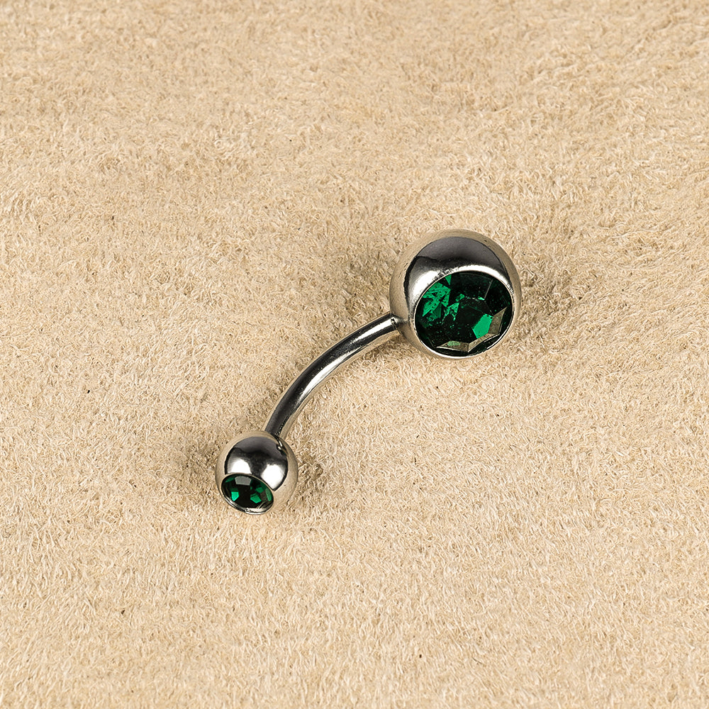 1 Piece Belly Rings Simple Style Color Block Stainless Steel Polishing Inlay Diamond Belly Rings