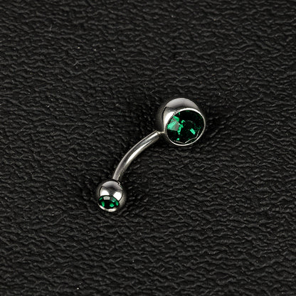 1 Piece Belly Rings Simple Style Color Block Stainless Steel Polishing Inlay Diamond Belly Rings