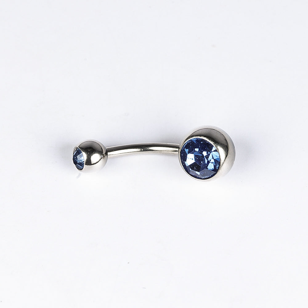 1 Piece Belly Rings Simple Style Color Block Stainless Steel Polishing Inlay Diamond Belly Rings