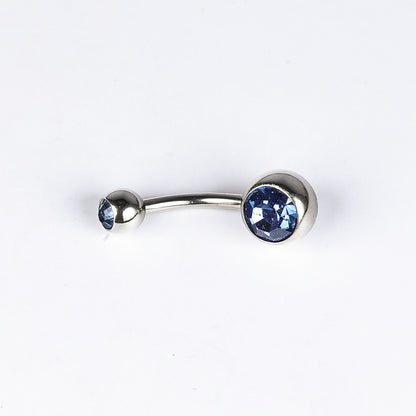 1 Piece Belly Rings Simple Style Color Block Stainless Steel Polishing Inlay Diamond Belly Rings