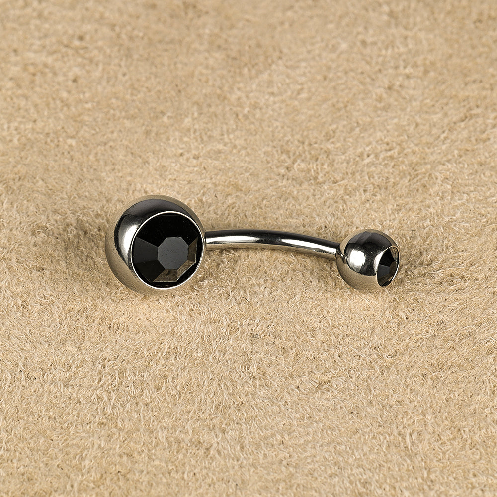 1 Piece Belly Rings Simple Style Color Block Stainless Steel Polishing Inlay Diamond Belly Rings