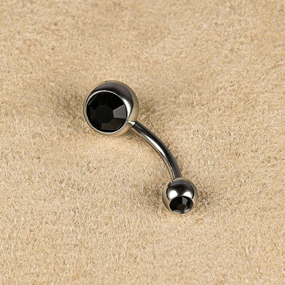 1 Piece Belly Rings Simple Style Color Block Stainless Steel Polishing Inlay Diamond Belly Rings