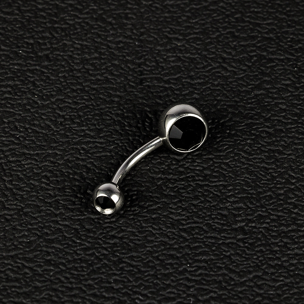 1 Piece Belly Rings Simple Style Color Block Stainless Steel Polishing Inlay Diamond Belly Rings