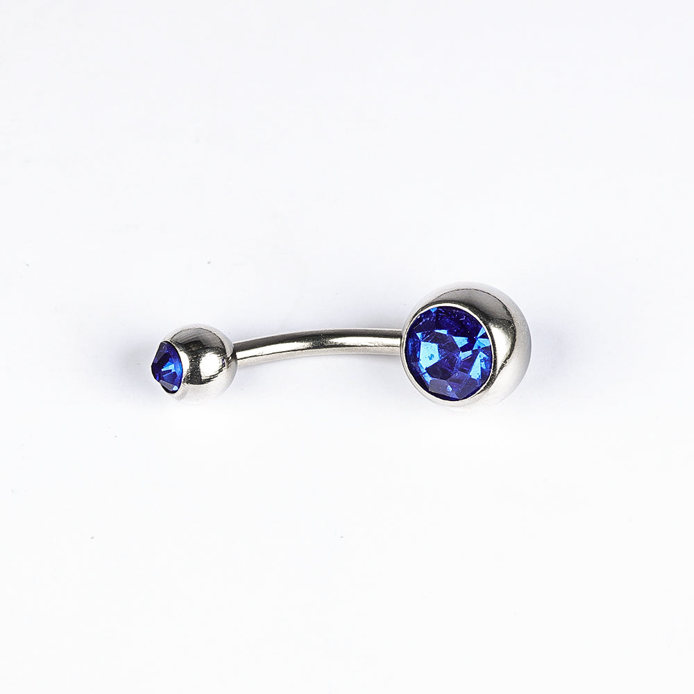 1 Piece Belly Rings Simple Style Color Block Stainless Steel Polishing Inlay Diamond Belly Rings