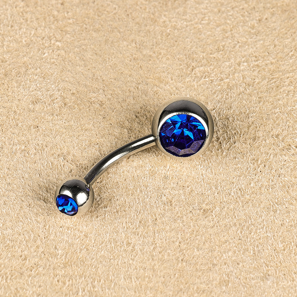 1 Piece Belly Rings Simple Style Color Block Stainless Steel Polishing Inlay Diamond Belly Rings