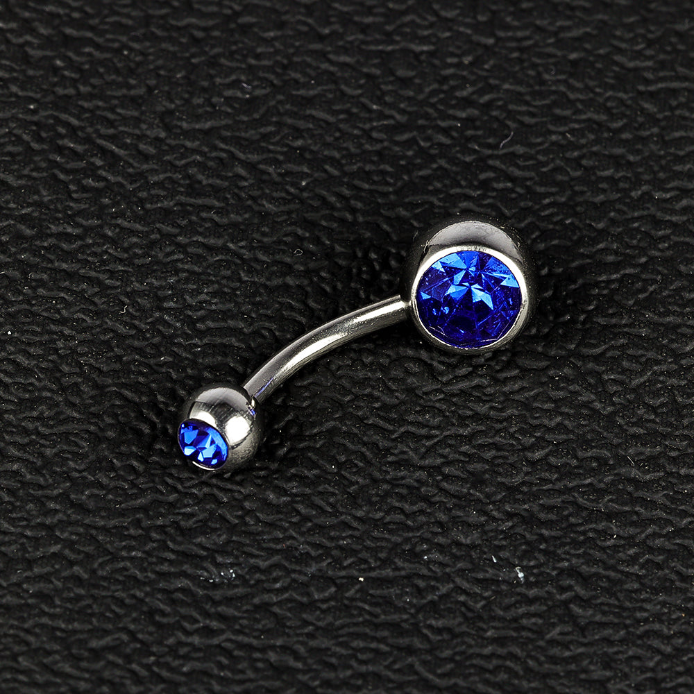 1 Piece Belly Rings Simple Style Color Block Stainless Steel Polishing Inlay Diamond Belly Rings