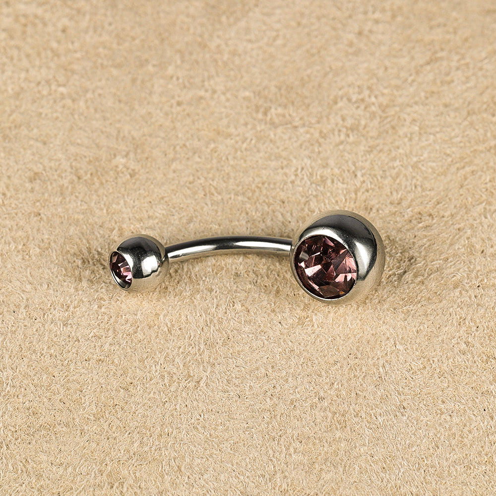 1 Piece Belly Rings Simple Style Color Block Stainless Steel Polishing Inlay Diamond Belly Rings