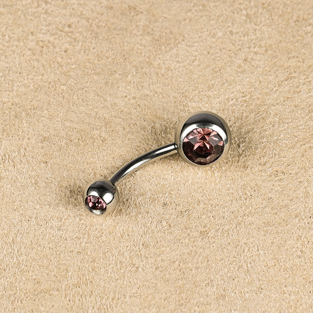 1 Piece Belly Rings Simple Style Color Block Stainless Steel Polishing Inlay Diamond Belly Rings