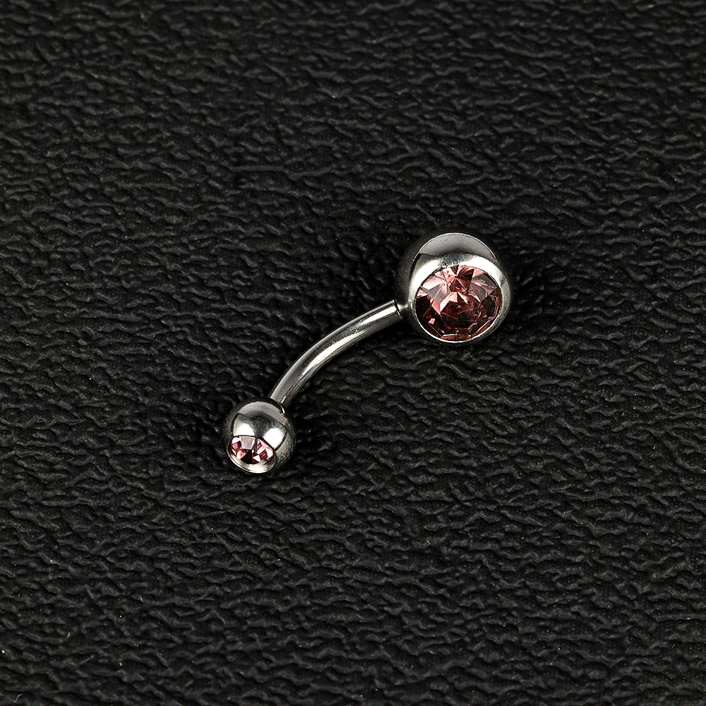 1 Piece Belly Rings Simple Style Color Block Stainless Steel Polishing Inlay Diamond Belly Rings