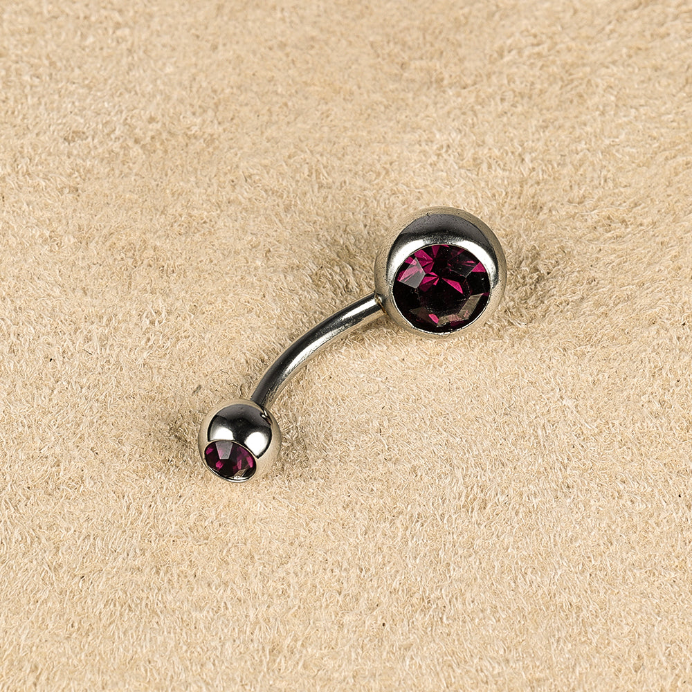 1 Piece Belly Rings Simple Style Color Block Stainless Steel Polishing Inlay Diamond Belly Rings