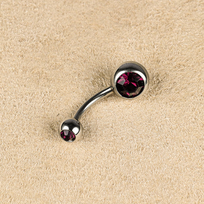 1 Piece Belly Rings Simple Style Color Block Stainless Steel Polishing Inlay Diamond Belly Rings