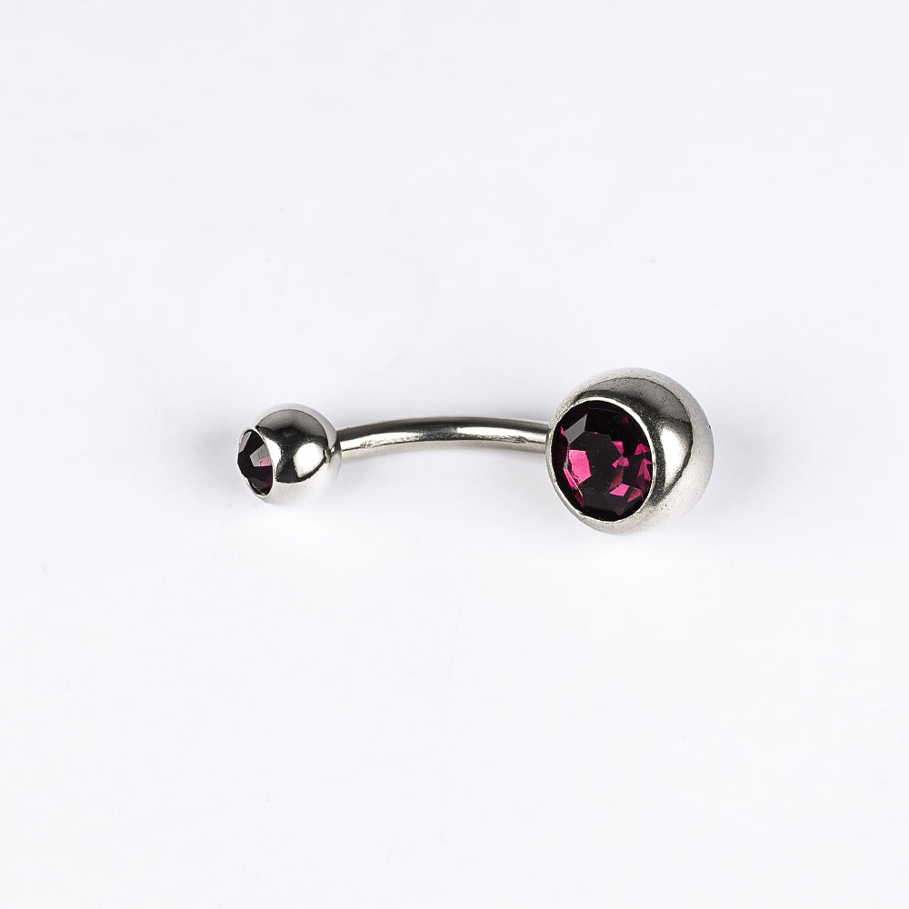 1 Piece Belly Rings Simple Style Color Block Stainless Steel Polishing Inlay Diamond Belly Rings