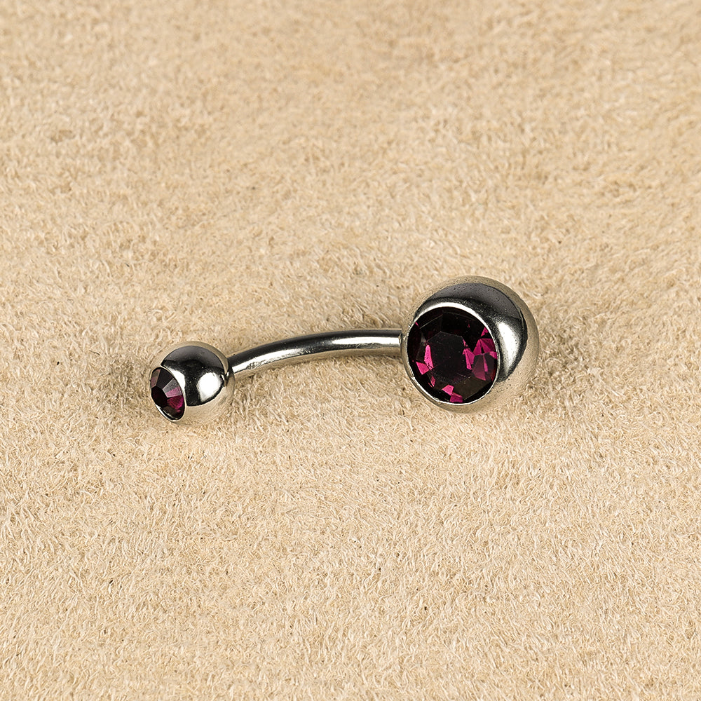 1 Piece Belly Rings Simple Style Color Block Stainless Steel Polishing Inlay Diamond Belly Rings