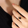 Simple Style Round Number Titanium Steel Gold Plated Zircon Open Ring 1 Piece