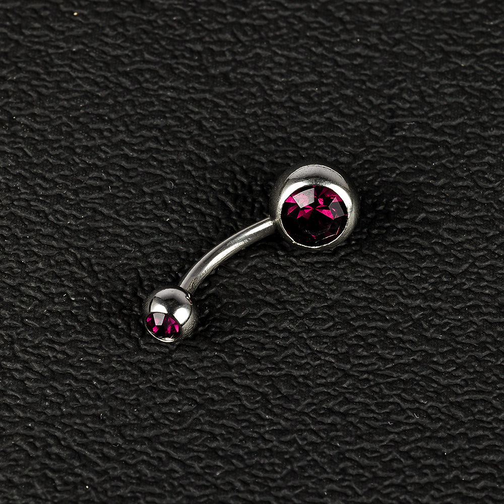 1 Piece Belly Rings Simple Style Color Block Stainless Steel Polishing Inlay Diamond Belly Rings