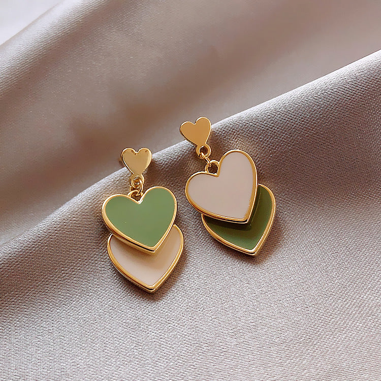 Simple Style Geometric Heart Shape Flower Alloy Inlay Rhinestones Women's Earrings 1 Pair