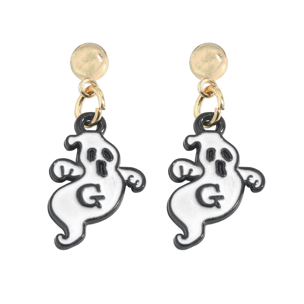 Fashion Pumpkin Skull Alloy Enamel Women's Drop Earrings 1 Pair