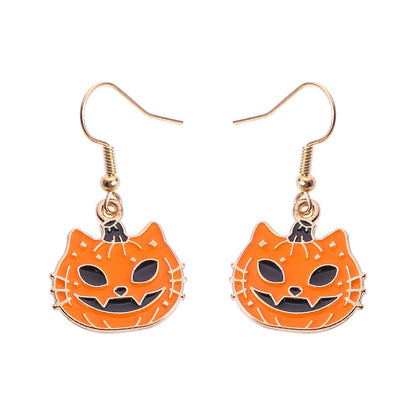 Fashion Pumpkin Skull Alloy Enamel Women's Drop Earrings 1 Pair