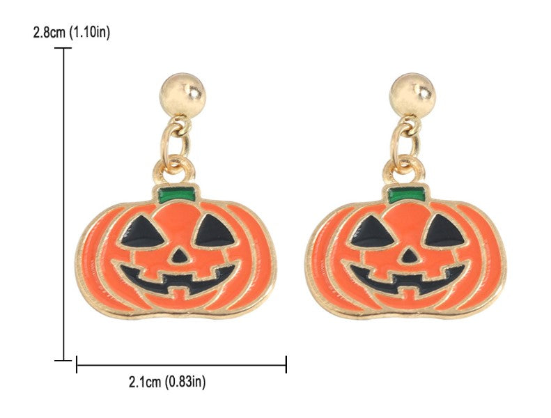 Fashion Pumpkin Skull Alloy Enamel Women's Drop Earrings 1 Pair